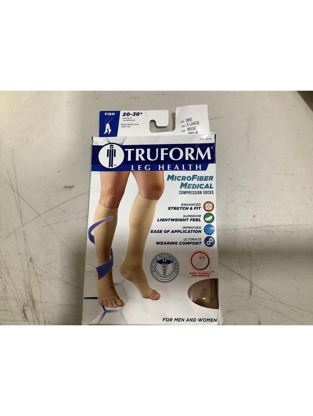 Truform MicroFiber Medical Compression Socks, Beige, X-Large